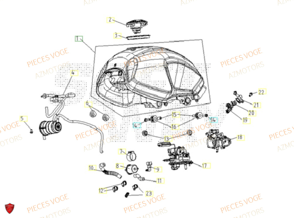 Reservoir AZMOTORS Pieces VOGE 300 AC Euro4 - 2020