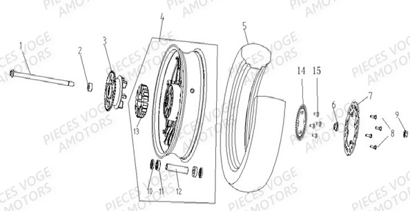 Roue Arriere VOGE Pieces VOGE 300 AC Euro4 - 2020