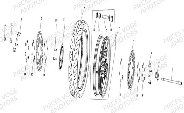 Roue Avant VOGE Pieces VOGE 300 AC Euro4 - 2020