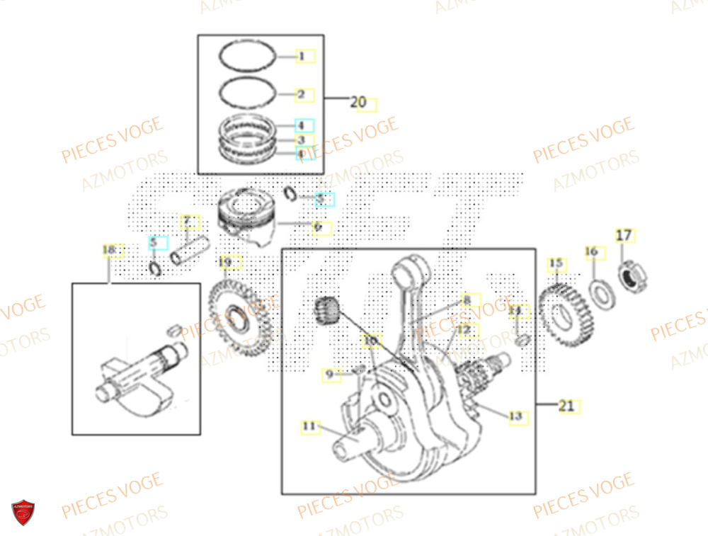 Vilebrequin AZMOTORS Pieces VOGE 300 AC Euro4 - 2020
