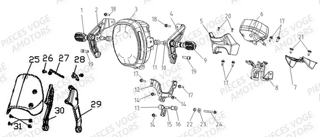 Feux Avant Et Compteur VOGE Pieces VOGE 300 ACX Euro5 - 2021