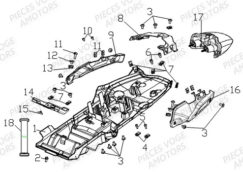 Feu Arriere Et Garde Boue Arriere VOGE Pieces VOGE 300 ACX Euro5 - 2021