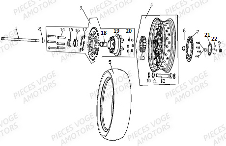 Jante Arriere VOGE Pieces VOGE 300 ACX Euro5 - 2021