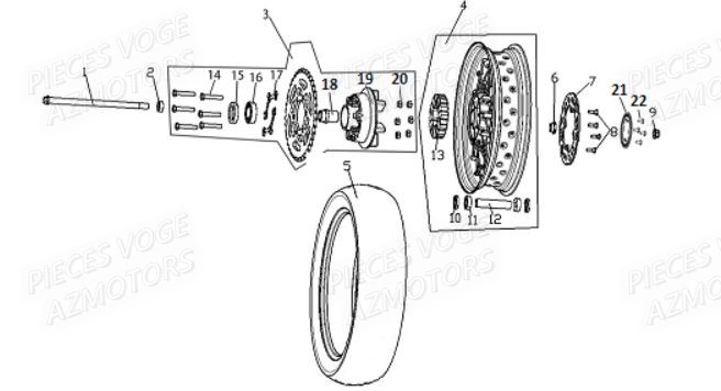 ROUE_ARRIERE VOGE Pieces VOGE 300 ACX Euro5 - 2021
VOGE