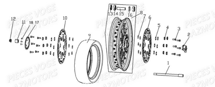 ROUE_AVANT VOGE Pieces VOGE 300 ACX Euro5 - 2021
VOGE