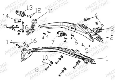 Support Arriere Et Clignotants VOGE Pieces VOGE 300 ACX Euro5 - 2021