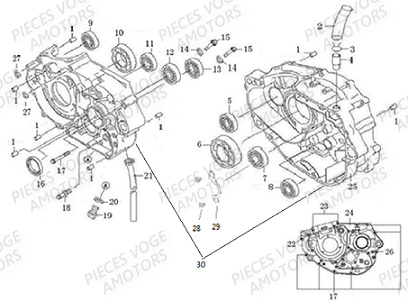 CARTERS MOTEUR pour VOGE 300 AC Euro5