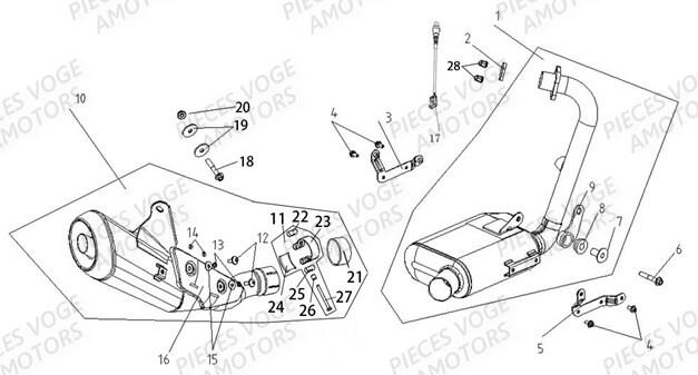 Echappement VOGE Pieces VOGE 300 AC Euro5 - 2021
