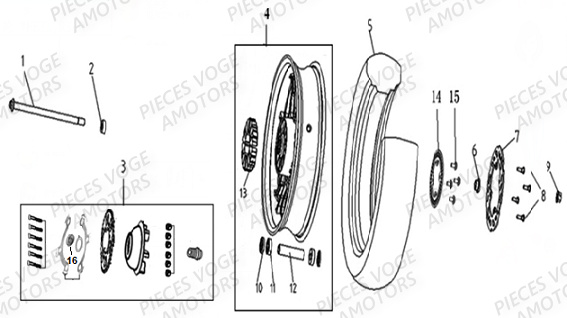 Roue Arriere VOGE Pieces VOGE 300 AC Euro5 - 2021