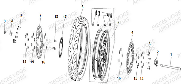 Roue Avant VOGE Pieces VOGE 300 AC Euro5 - 2021