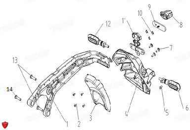 SUPPORT ARRIERE CLIGNOTANTS AZMOTORS VOGE 300 AC Euro5