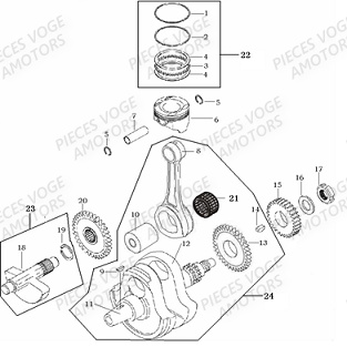 Vilebrequin Et Piston VOGE Pieces VOGE 300 AC Euro5 - 2021