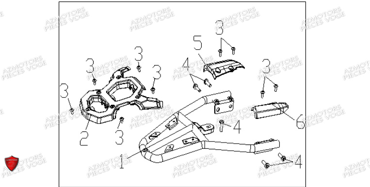 PORTE PAQUET ARRIERE VOGE VOGE 300 DS EU5