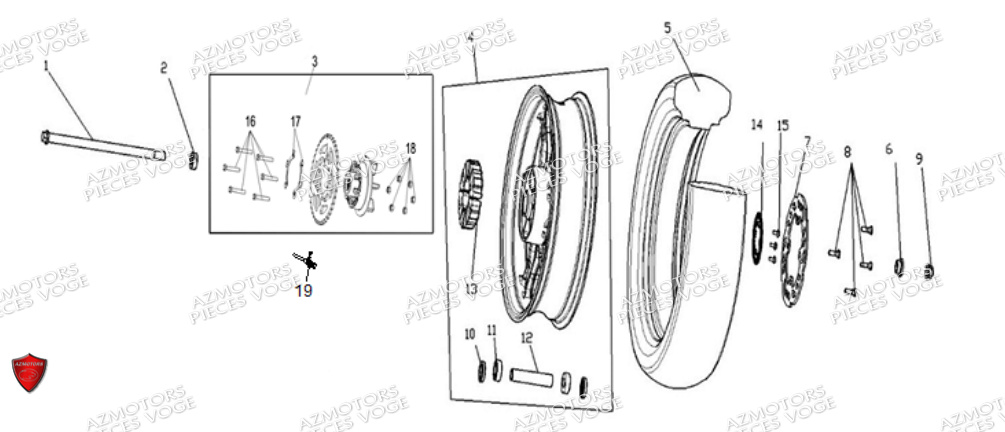 Roue Arriere VOGE Pieces VOGE 300 DS EU V
