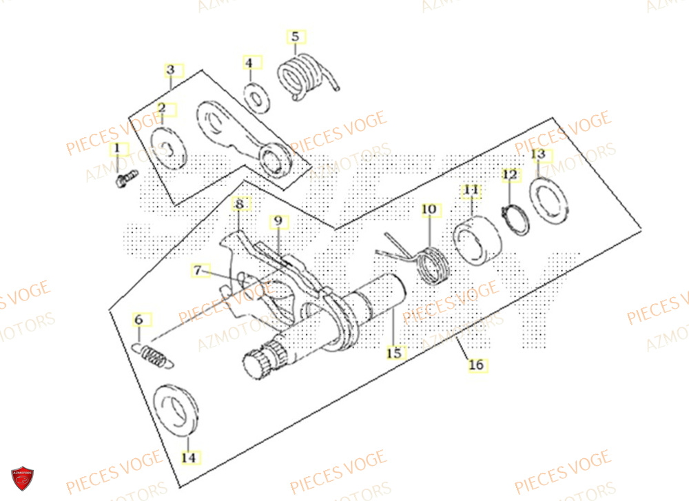 Arbre De Selection AZMOTORS Pieces VOGE 300 R EU IV