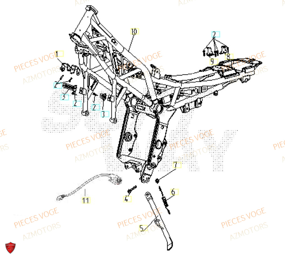 Cadre AZMOTORS Pieces VOGE 300 R EU IV