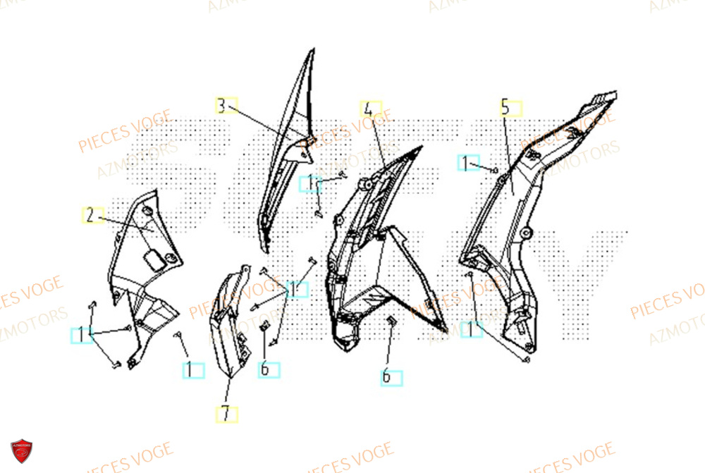 Carenage Avant Droit AZMOTORS Pieces VOGE 300 R EU IV