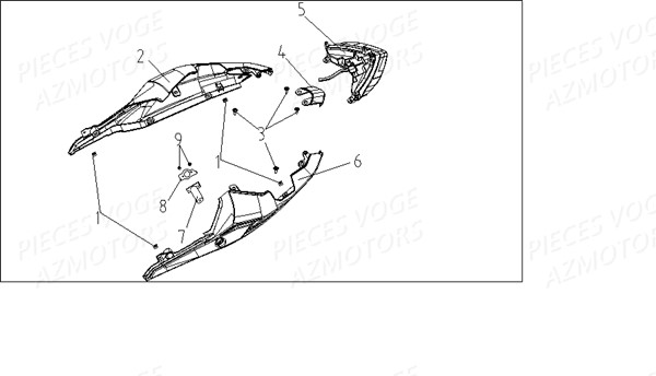 CARENAGES ARRIERE COQUE ARRIERE pour VOGE 300 R