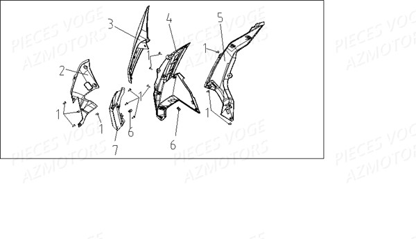 CARENAGES CACHE RESERVOIR pour VOGE 300 R