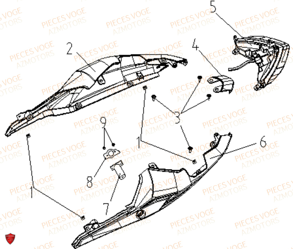 Coque Arriere VOGE Pieces VOGE 300 R EU IV