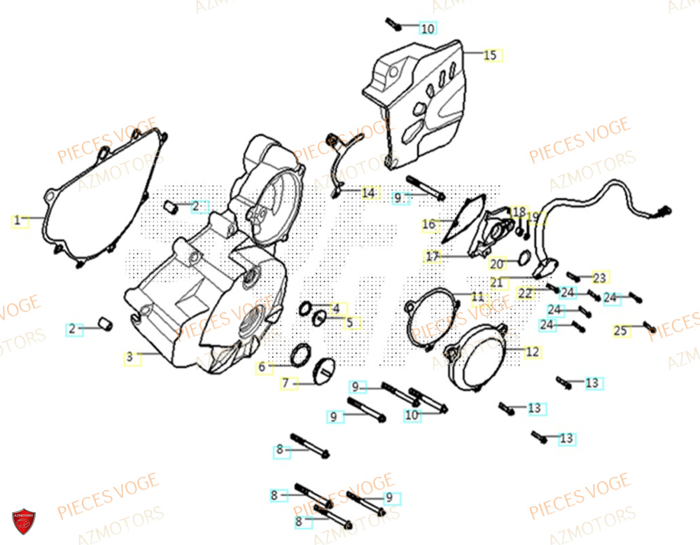 Couvre Carter Gauche AZMOTORS Pieces VOGE 300 R EU IV