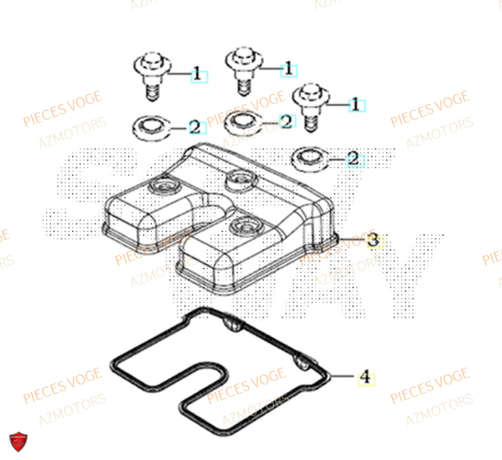 Couvre Culasse AZMOTORS Pieces VOGE 300 R EU IV