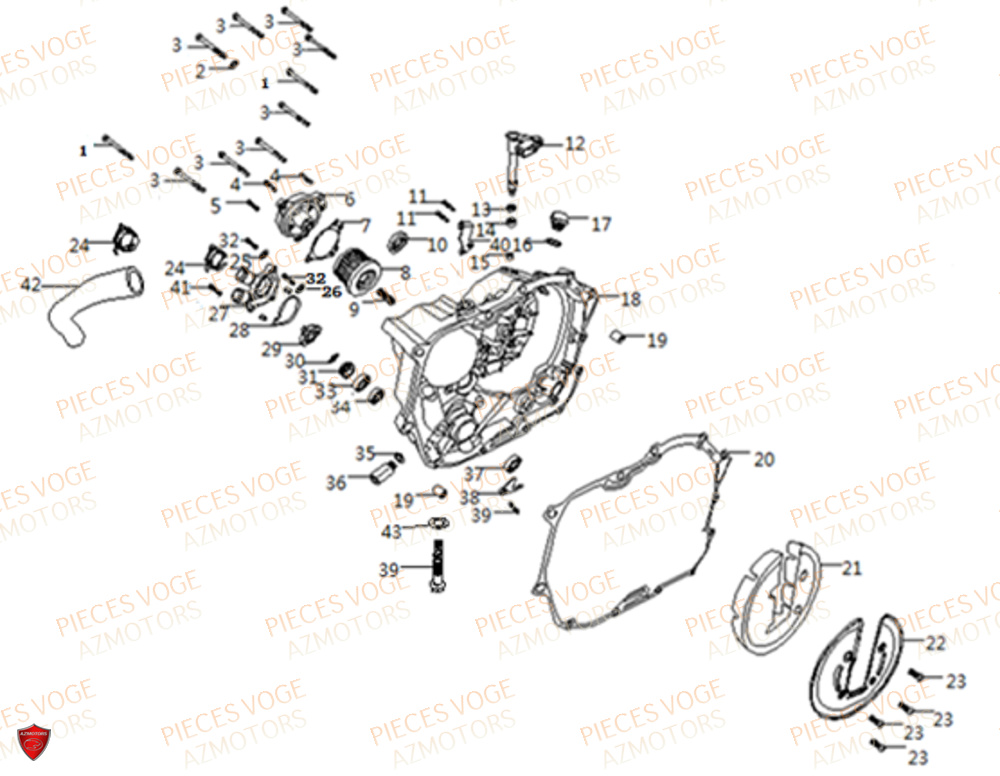 Couvre Carter Droit VOGE Pieces VOGE 300 R EU IV