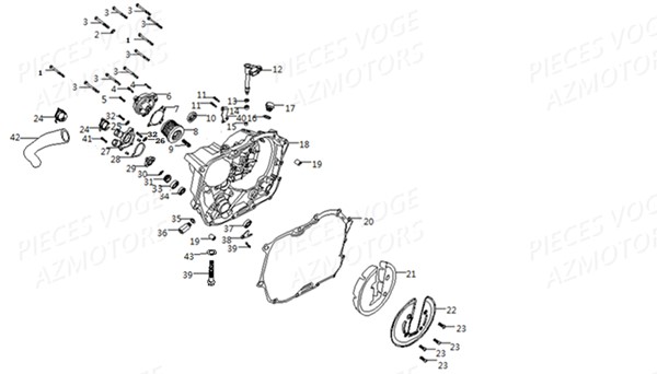 COUVRE CARTER DROIT FILTRE A HUILE VOGE VOGE 300 R