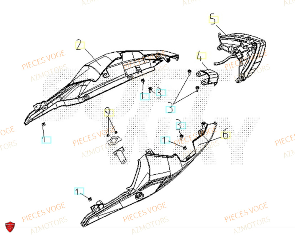 Feu Arriere AZMOTORS Pieces VOGE 300 R EU IV