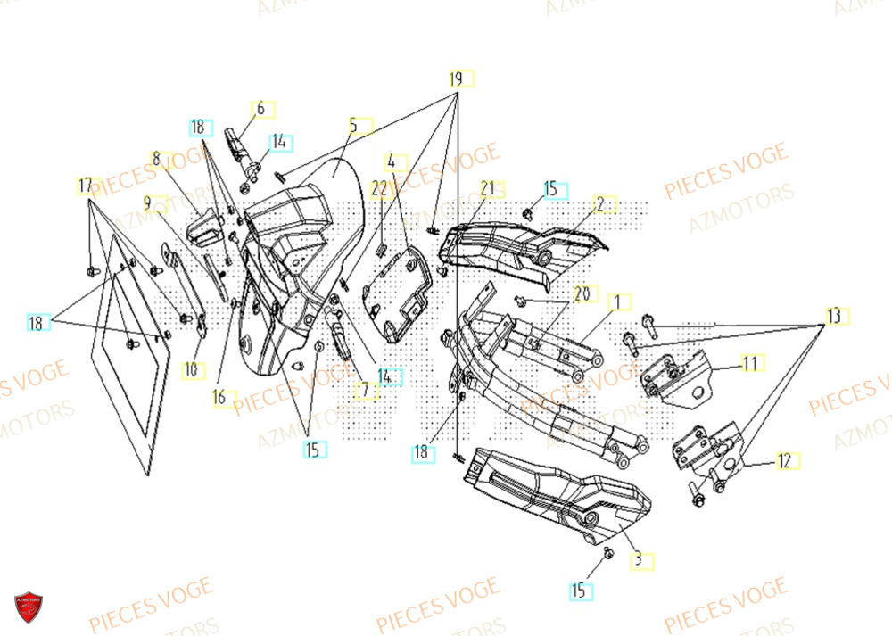 Leche Roue AZMOTORS Pieces VOGE 300 R EU IV