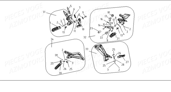 REPOSES PIEDS pour VOGE 300 R