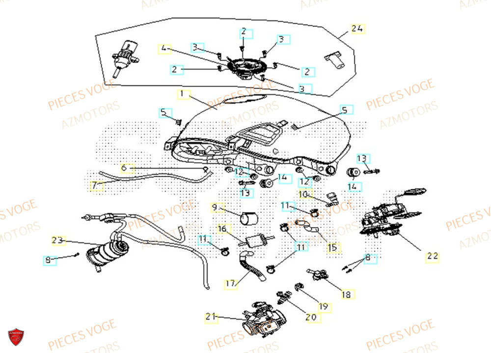Reservoir AZMOTORS Pieces VOGE 300 R EU IV