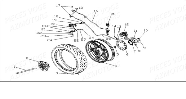 ROUE ARRIERE pour VOGE 300 R