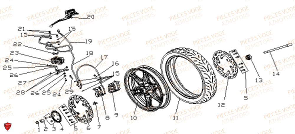 Roue Avant Et Freinage Avant VOGE Pieces VOGE 300 R EU IV
