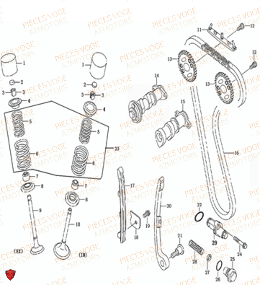 Soupapes Distribution VOGE Pieces VOGE 300 R EU IV