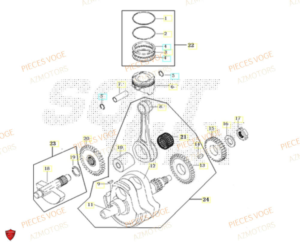 Vilebrequin AZMOTORS Pieces VOGE 300 R EU IV