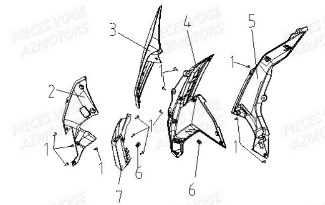 CARENAGES AVANT DROIT pour VOGE 300 R EU5