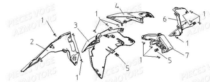 CARENAGES AVANT GAUCHE pour VOGE 300 R EU5