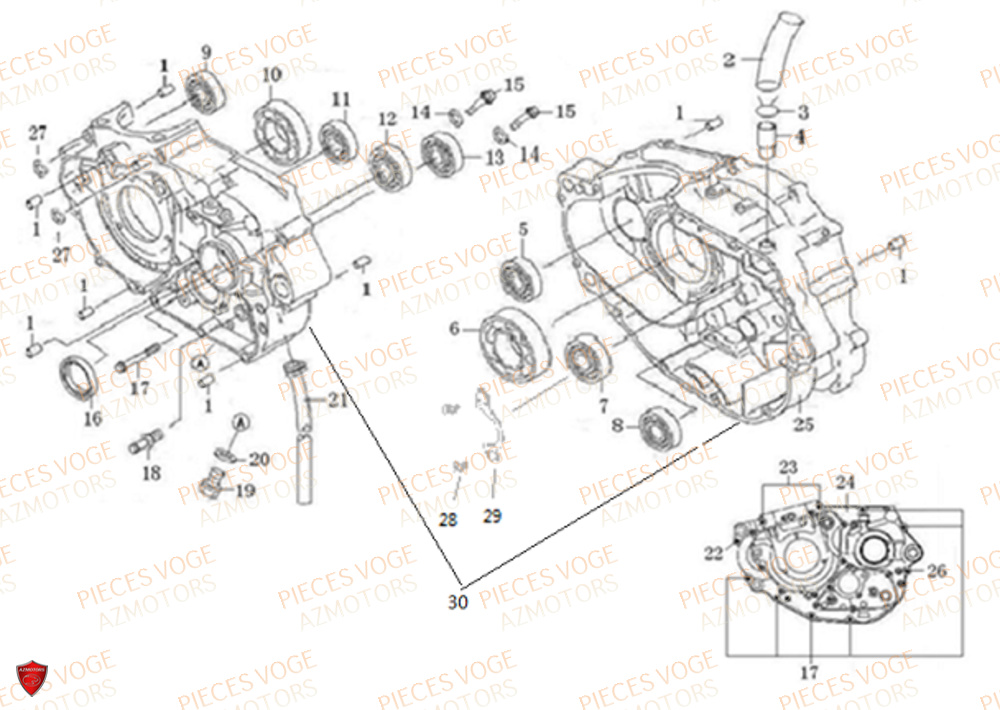 CARTERS MOTEUR pour VOGE 300 R EU5