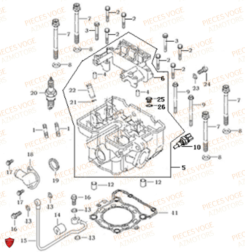 Culasse VOGE Pieces VOGE 300 R EU V