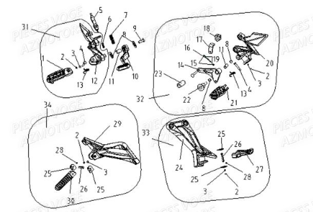 REPOSE-PIED pour VOGE 300 R EU5