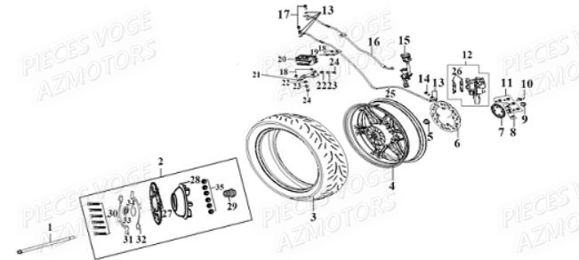 ROUE_ARRIERE VOGE Pieces VOGE 300 R EU V