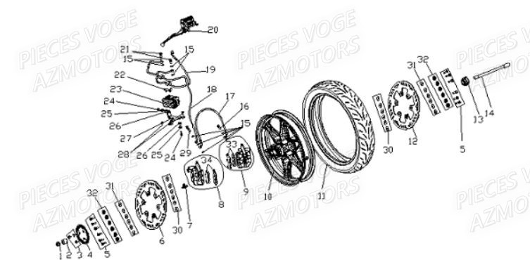 ROUE AVANT pour VOGE 300 R EU5