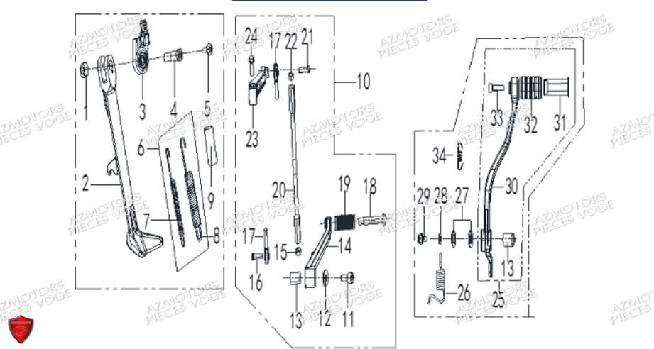 BEQUILLE ET COMMANDES VOGE VOGE 500 AC Euro 5