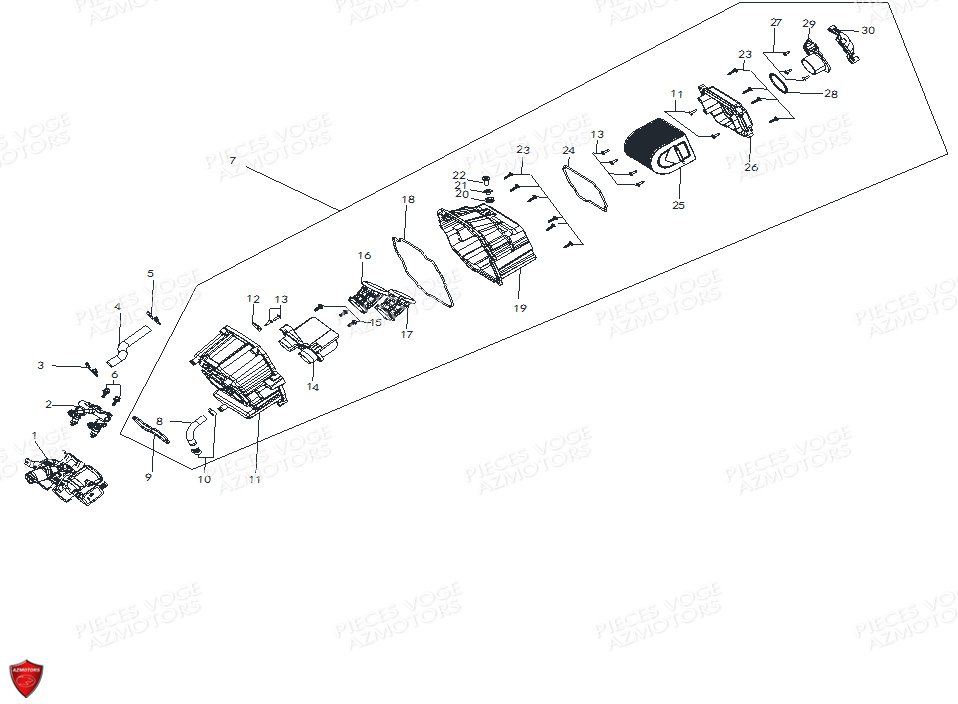 BOITE A AIR-FILTRE A AIR pour VOGE 500 AC Euro 5