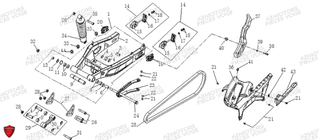 BRAS OSCILLANT pour VOGE 500 AC Euro 5