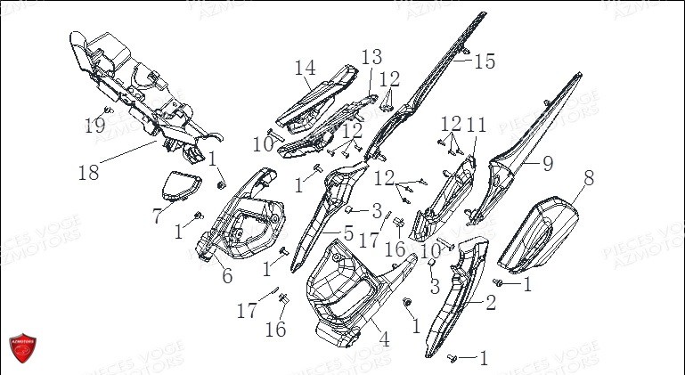 CARENAGES LATERAL pour VOGE 500 AC Euro 5