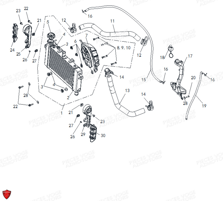 RADIATEUR pour VOGE 500 AC Euro 5