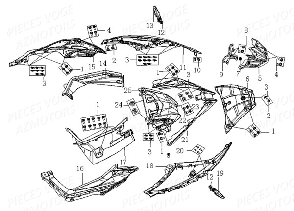 CARENAGES AVANT CLIGNOTANTS pour VOGE 500 DS