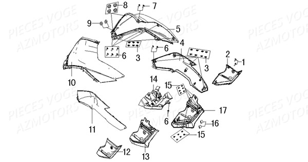 CARENAGES AVANT COUVRE RESERVOIR pour VOGE 500 DS